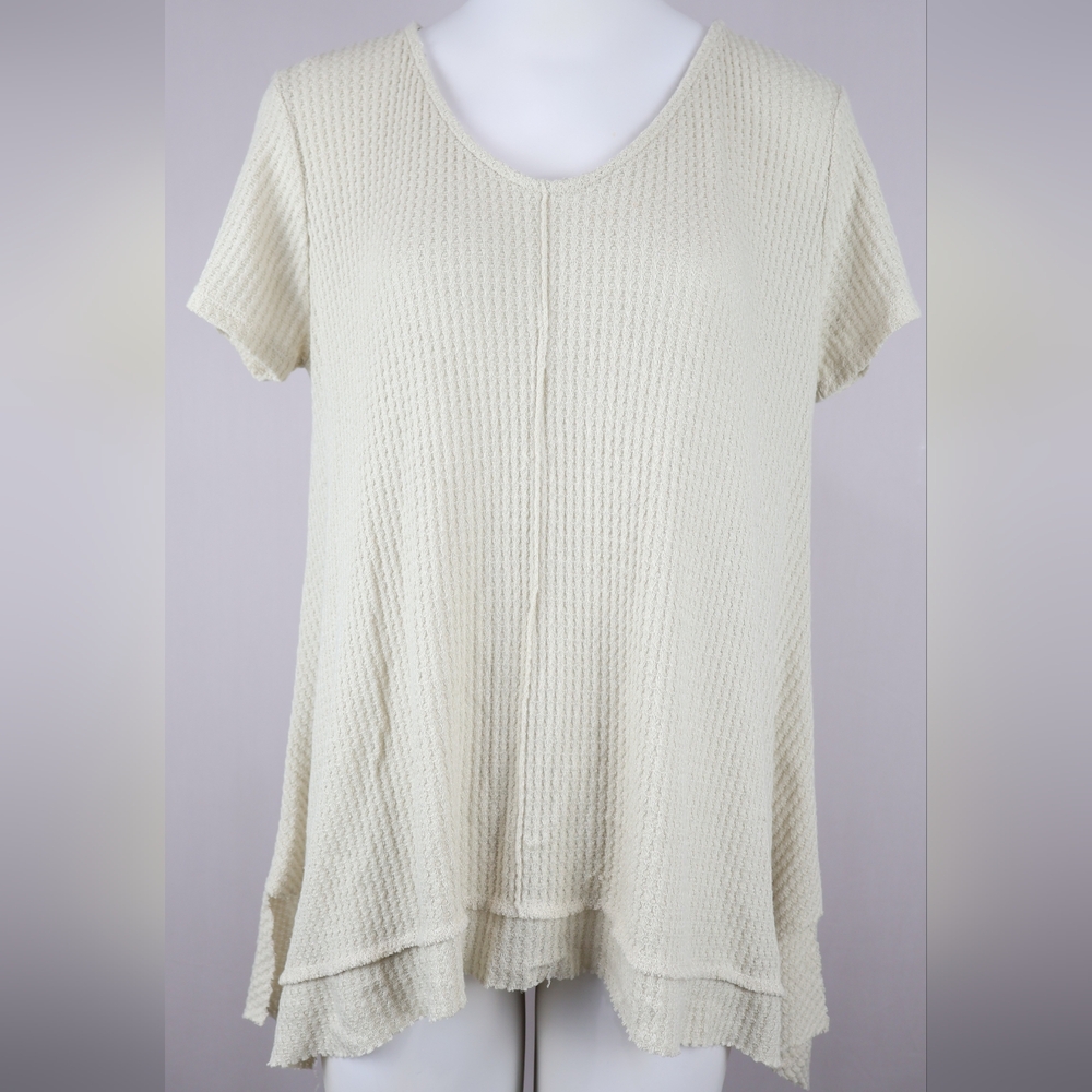 Altar'd State Cream Short Sleeve Top